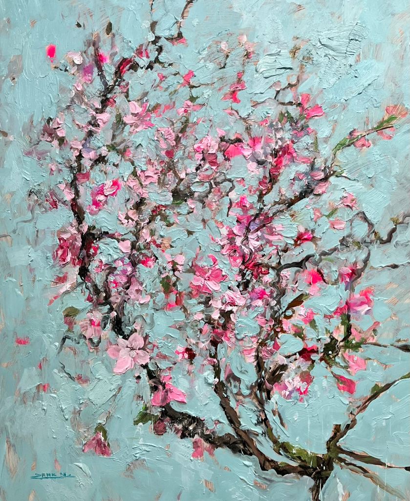 Eric Alfaro - REBIRTH - acrylique sur toile, 2023, 100 x 81 cm